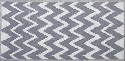 Sivý vonkajší obojstranný koberec s cik-cak vzorom 90 × 180 cm SIRSA, 120935