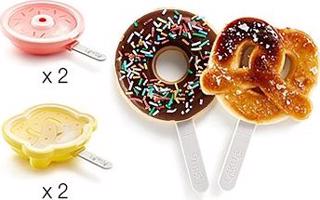 Liekué Tvorítka na nanuky v tvare donutov a praclíkov Donut 2 ks & Pretzel 2 ks