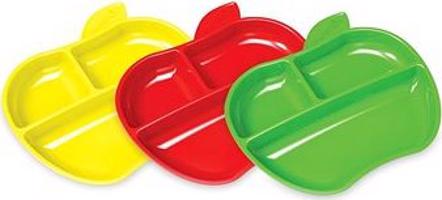 Munchkin - Súprava farebných delených tanierov v tvare jablka