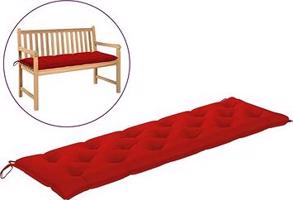 Poduška na záhradnú lavicu červená 180 x 50 x 7 cm textil